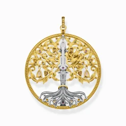 Outlet Anhänger Baum der Liebe gold Rabe Damen Anhänger|18K Vergoldung - 925 Silber