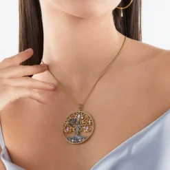 Outlet Anhänger Baum der Liebe gold Rabe Damen Anhänger|18K Vergoldung - 925 Silber
