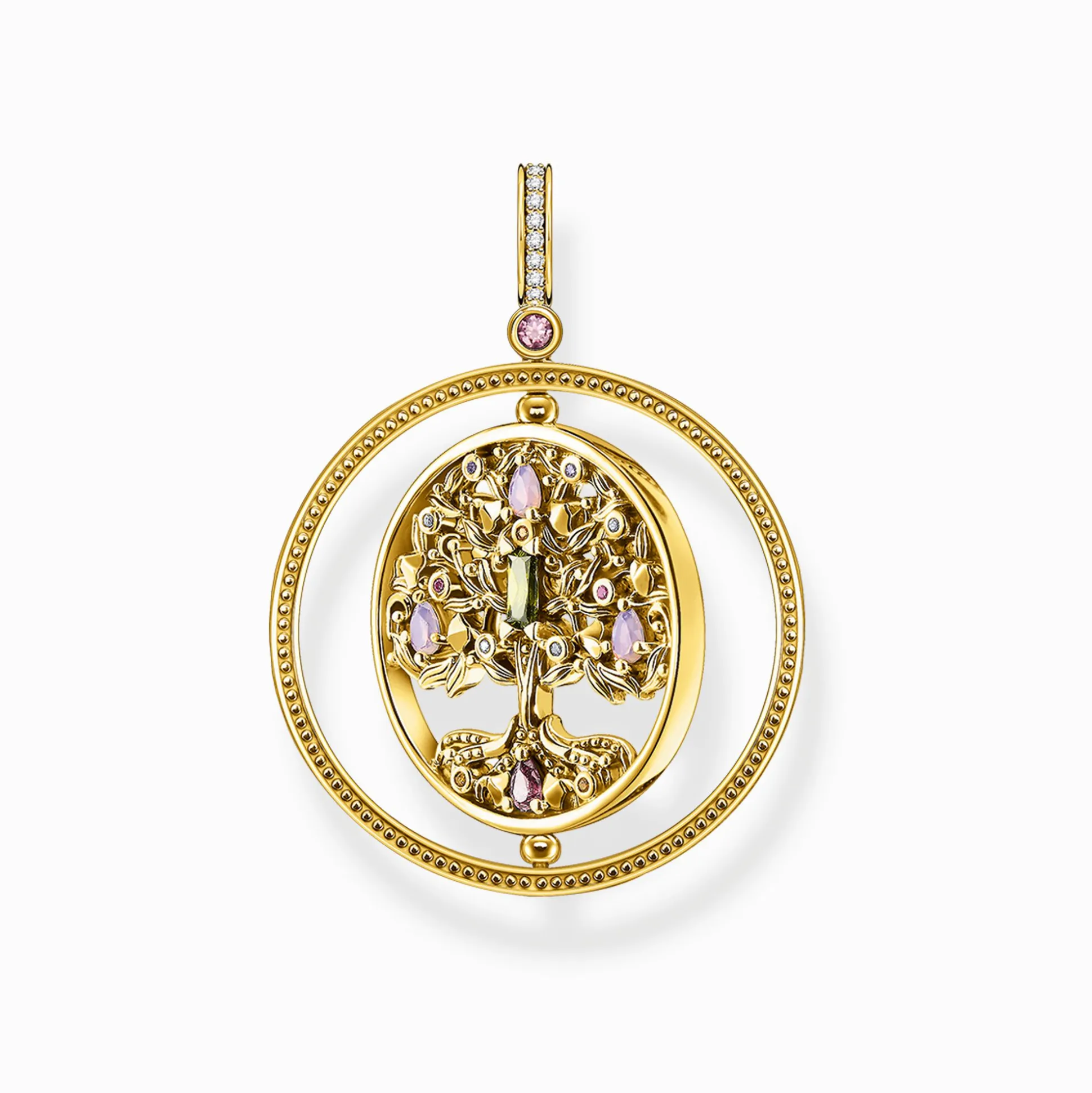 Best Sale Anhänger Baum der Liebe gold farbige Steine Damen Anhänger
