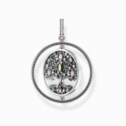 Flash Sale Anhänger Baum der Liebe silber farbige Steine Damen Anhänger