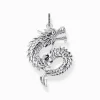 Cheap Anhänger Drache mit Karabinerhaken Silber geschwärzt Damen Anhänger|925 Silber