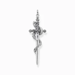 Flash Sale Anhänger geschwärzt Schwert mit Schlange Damen Anhänger|Anhänger