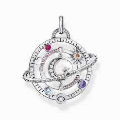 Online Anhänger in kosmischem Design mit bunten Steinen Silber Damen Anhänger|925 Silber