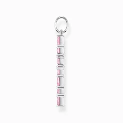 Cheap Anhänger Kreuz mit pinken Steinen Silber Damen Halsketten|Anhänger
