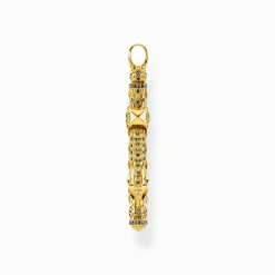 Cheap Anhänger Kreuz schwarze Steine gold Damen Anhänger|18K Vergoldung - 925 Silber