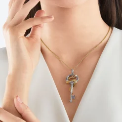 Clearance Anhänger Schlüssel mit Schlange gold Damen Anhänger
