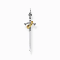 Discount Anhänger Schwert mit Krone Damen Anhänger|18K Vergoldung - 925 Silber