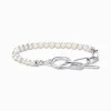 Clearance Armband aus Perlen und Ankerelementen mit weißen Steinen Silber Damen Armbänder