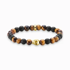 Hot Armband braun Totenkopf Damen Armbänder|18K Vergoldung - 925 Silber