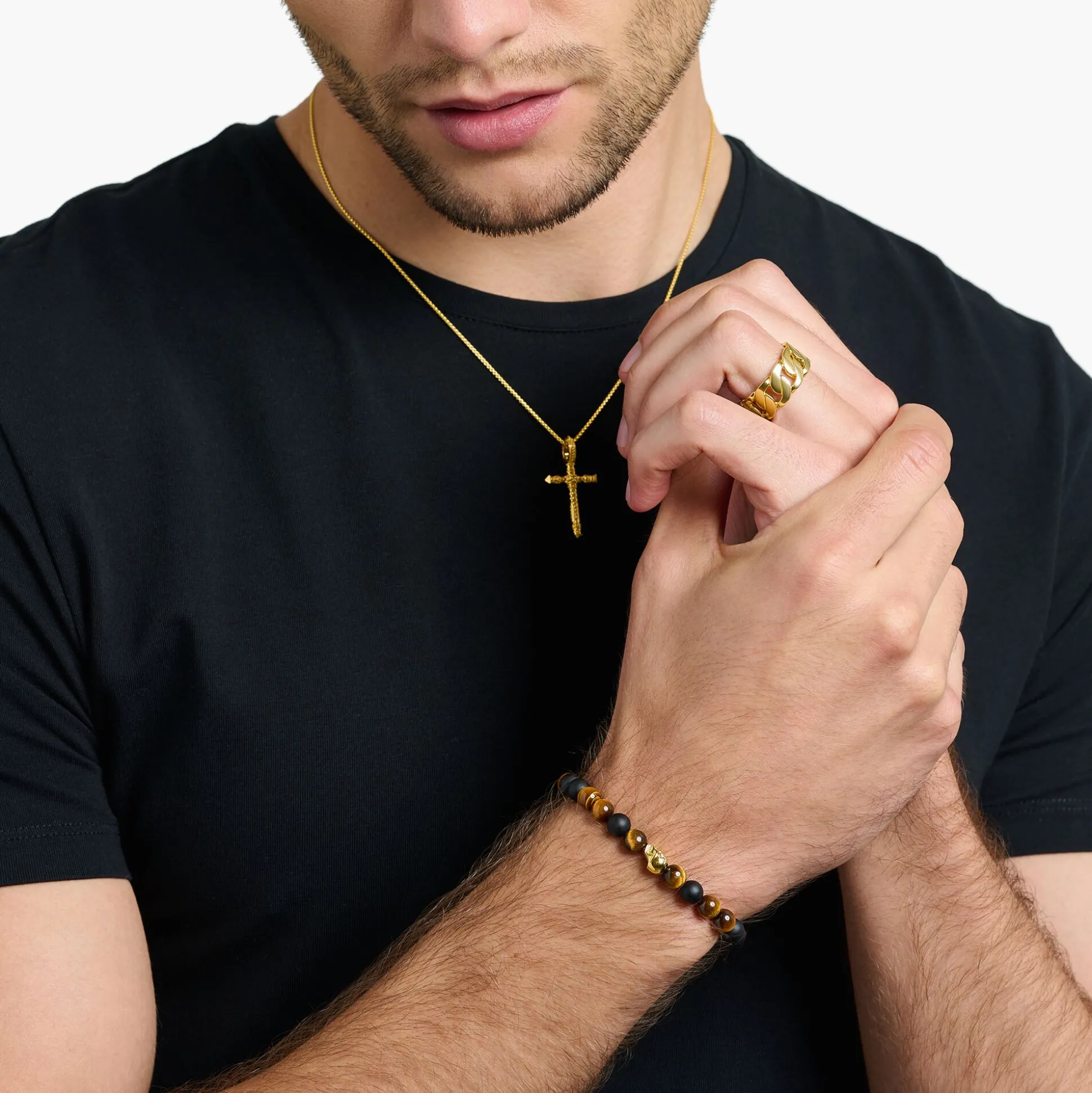 Hot Armband braun Totenkopf Damen Armbänder|18K Vergoldung - 925 Silber