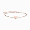 Cheap Armband Herz mit Kugeln roségold Damen Armbänder|18K Rosé-Vergoldung - 925 Silber