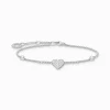 Cheap Armband Herz mit Steinen silber Damen Armbänder