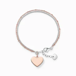 Hot Armband Herz roségold silber Damen Armbänder|18K Rosé-Vergoldung - 925 Silber