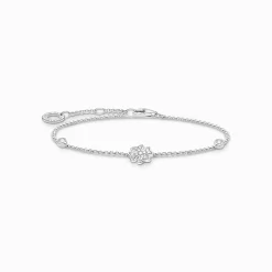 Fashion Armband Kleeblatt mit Steinen silber Damen Armbänder