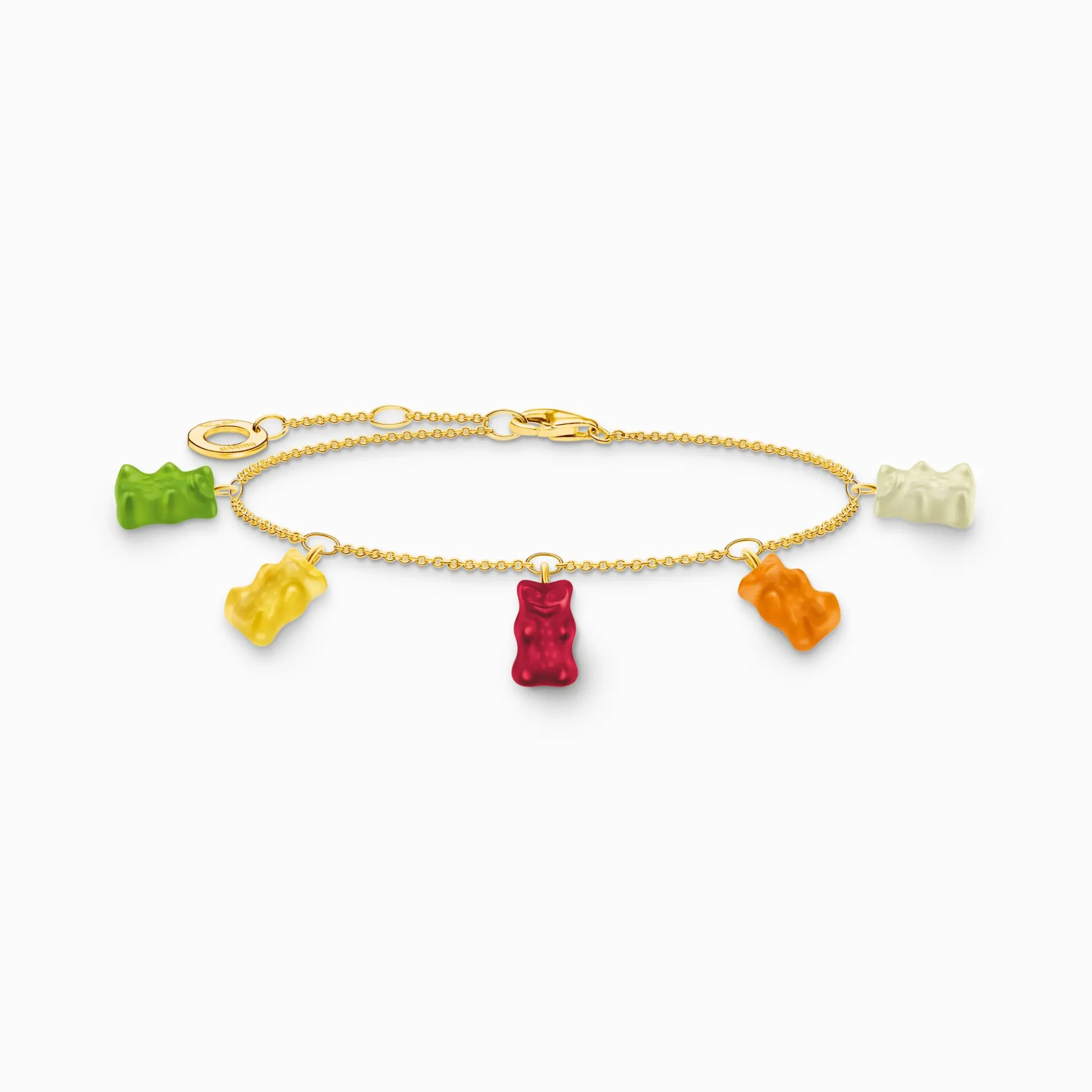 Store Armband mit 5 bunten Goldbären vergoldet Damen Armbänder|18K Vergoldung - 925 Silber