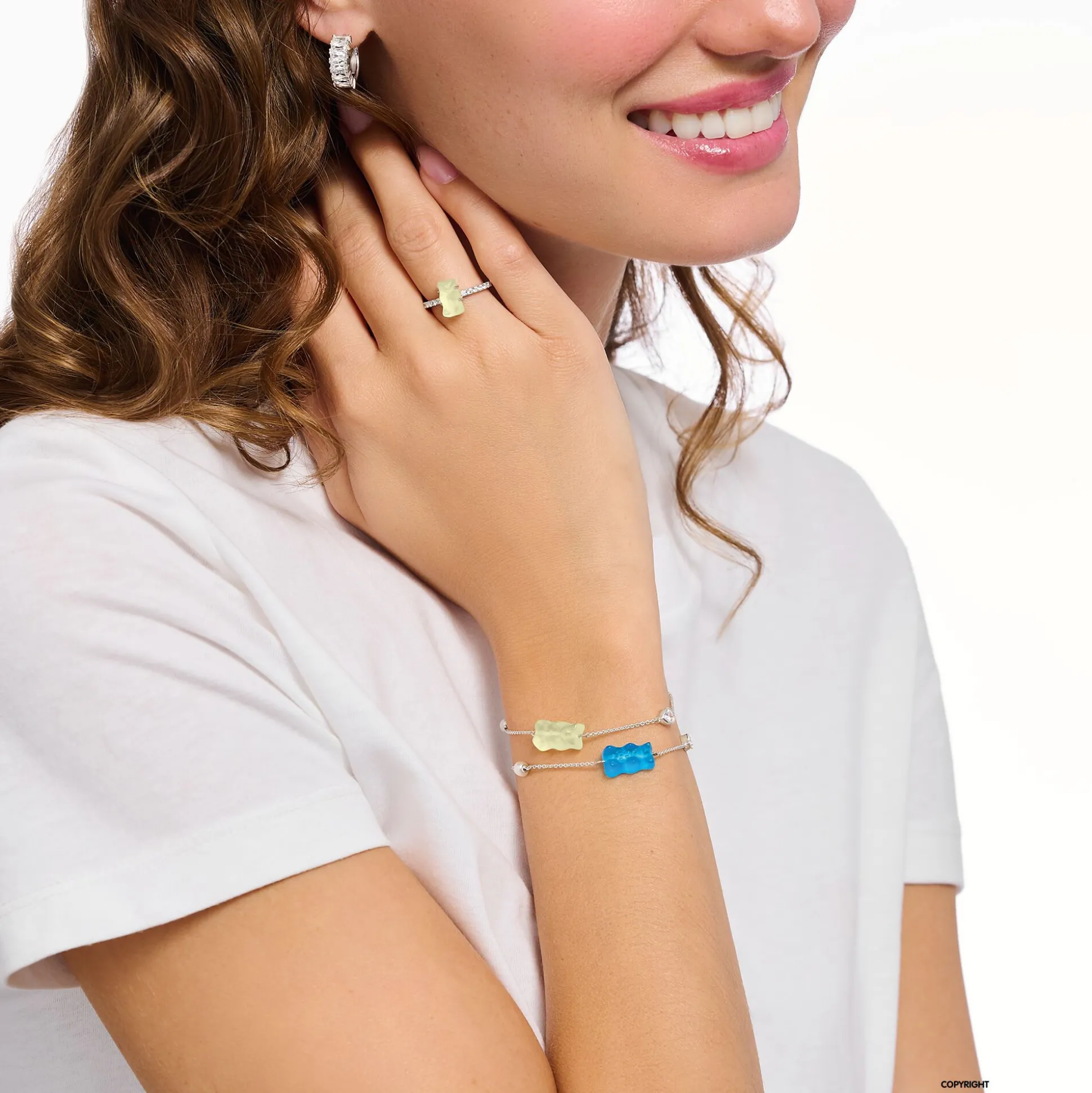 Best Sale Armband mit blauem Goldbären, Perle und Stein Silber Damen Armbänder|925 Silber