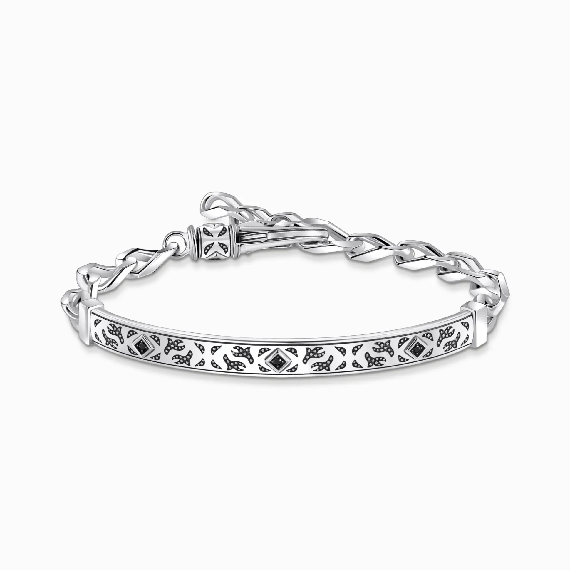 Sale Armband mit Fellmuster Silber geschwärzt Damen Armbänder|925 Silber