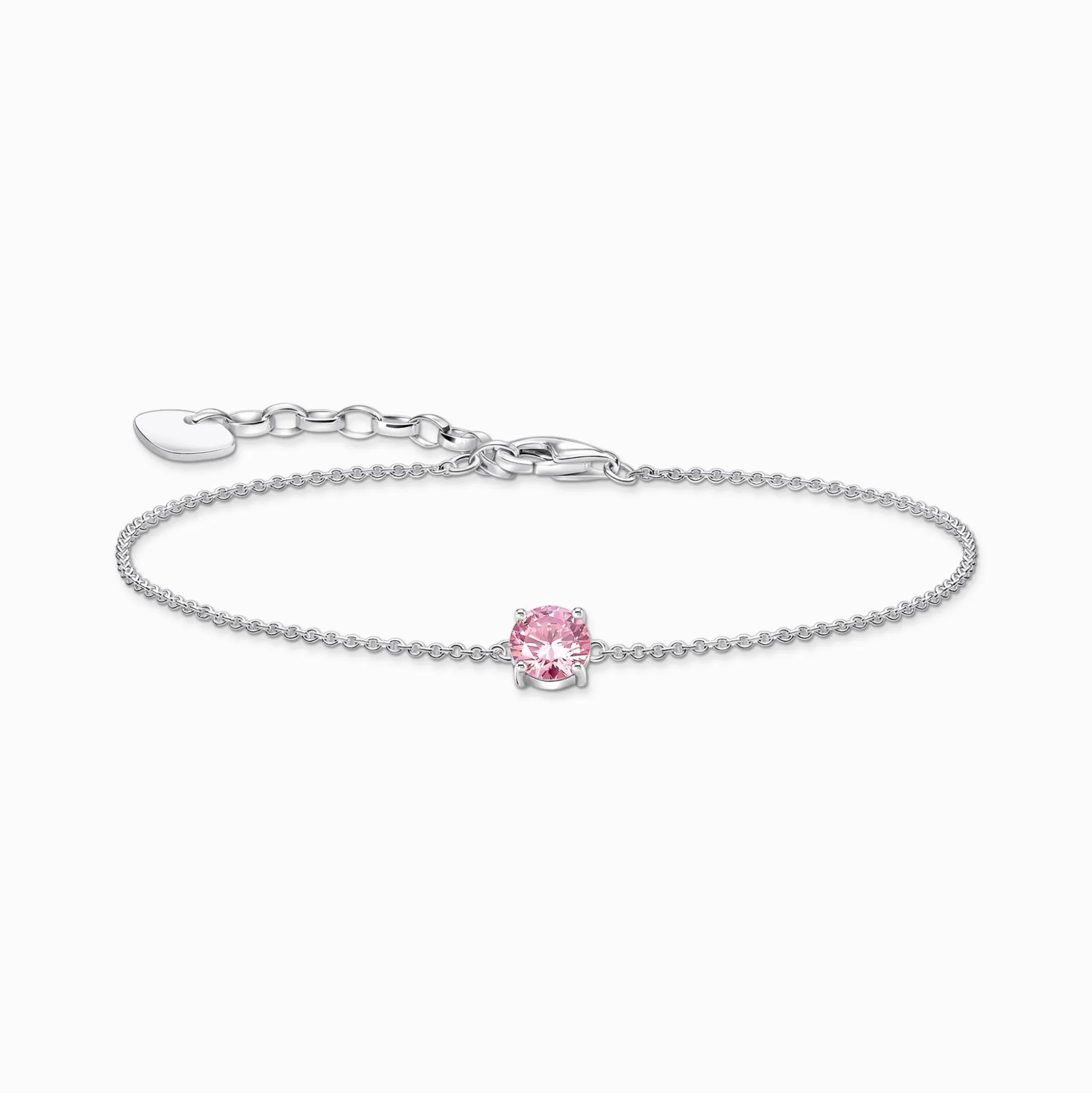 New Armband mit pinkfarbenem Zirkonia-Anhänger Silber Damen Armbänder|925 Silber
