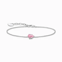 Flash Sale Armband mit pinkfarbenem Zirkonia-Tropfen Silber Damen Armbänder|925 Silber