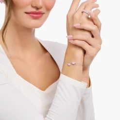 Flash Sale Armband mit pinkfarbenem Zirkonia-Tropfen Silber Damen Armbänder|925 Silber