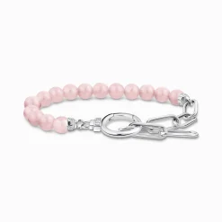 Flash Sale Armband mit rosa Beads und Gliederelementen Silber Damen Armbänder|925 Silber
