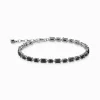 Sale Armband mit schwarzen Steinen Silber geschwärzt Damen Armbänder|925 Silber