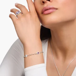 Discount Armband mit symbolischen Mond, Auge, Herz und Sonne Silber geschwärzt Damen Armbänder