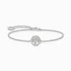Fashion Armband mit Tree-of-Love-Anhänger und weißer Emaille Silber Damen Armbänder
