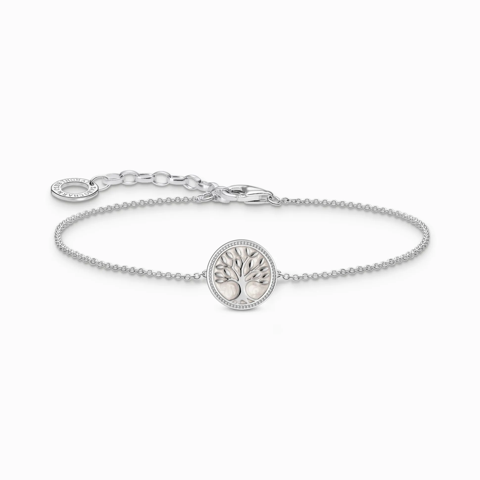 Fashion Armband mit Tree-of-Love-Anhänger und weißer Emaille Silber Damen Armbänder