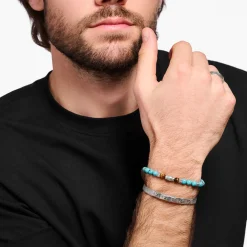 Shop Armband mit türkisen Beads und Tigerauge-Beads Silber Damen Armbänder|Armbänder
