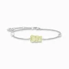 New Armband mit weißem Goldbären, Perle und Stein Silber Damen Armbänder|925 Silber
