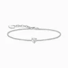 Fashion Armband mit weißem Zirkonia-Herz Silber Damen Armbänder|925 Silber