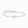 Best Armband mit weißem Zirkonia-Tropfen Silber Damen Armbänder