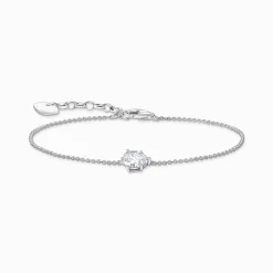 Best Armband mit weißem Zirkonia-Tropfen Silber Damen Armbänder