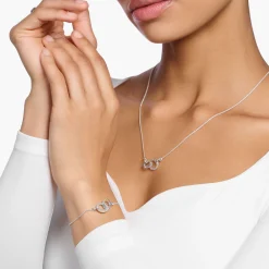 Best Sale Armband Together mit zwei Ringen bunten Steinen Silber geschwärzt Damen Armbänder|925 Silber