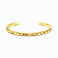 Fashion Armreif Krokodilpanzer schmal vergoldet Damen Armreife|18K Vergoldung - 925 Silber