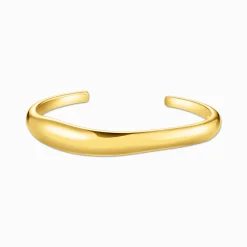 Outlet Armreif mit geschwungener Form vergoldet Damen Armreife|18K Vergoldung - 925 Silber