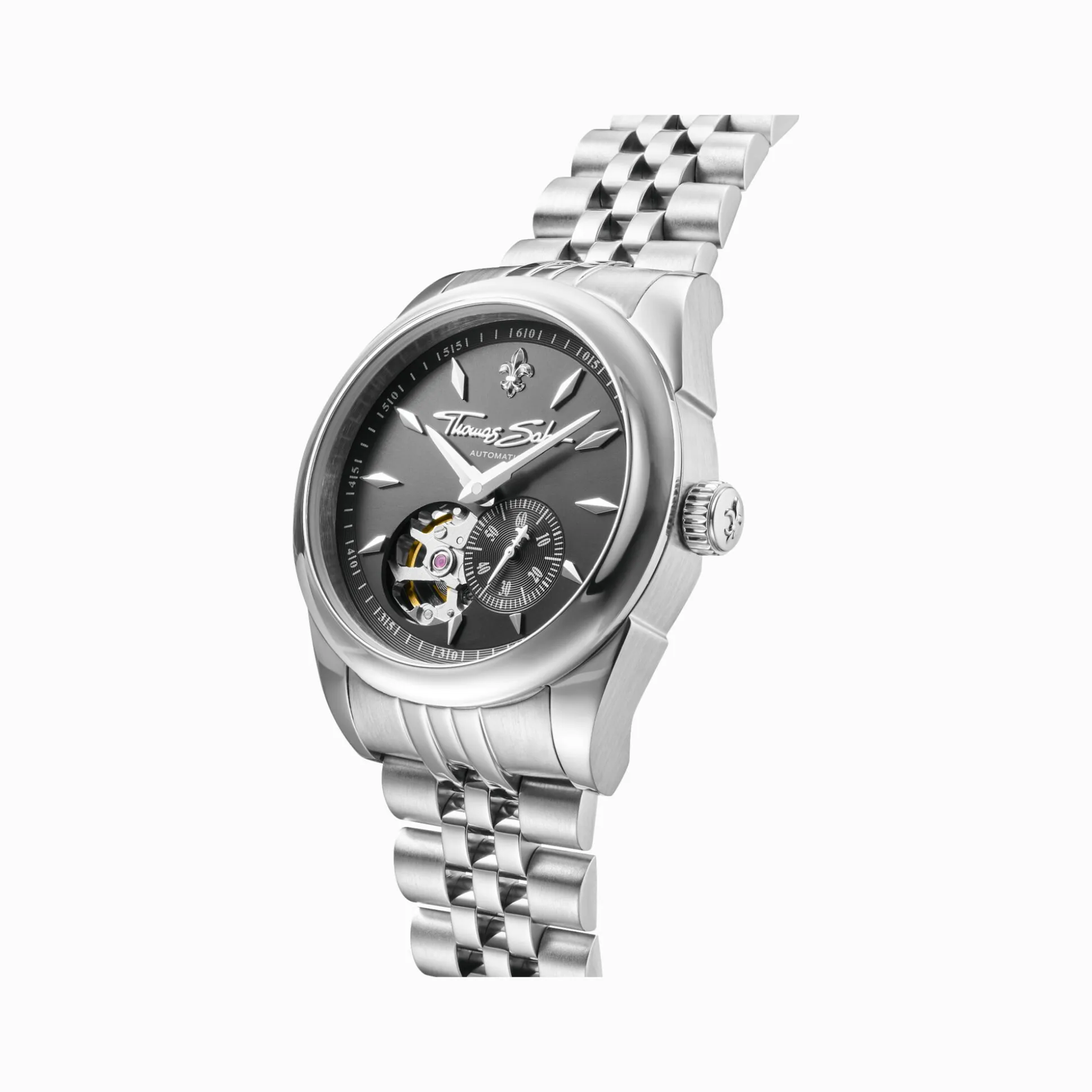 Flash Sale Automatikuhr mit 36 mm und Lilienemblem silberfarben Damen Uhren|Damenuhren