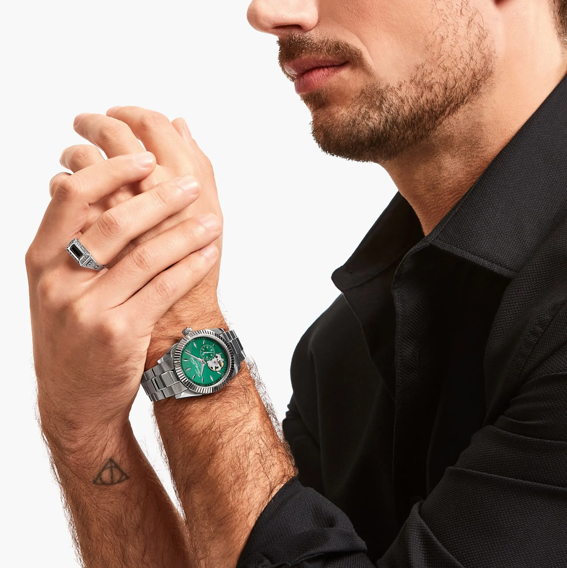 Fashion Automatikuhr mit 36 mm und Zifferblatt in Smaragdgrün silberfarben Damen Uhren|Damenuhren