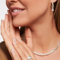 Flash Sale Bandring mit weißen Steinen Pavé Silber Damen Ringe
