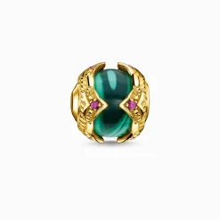 Shop Bead grüner Stein gold Damen Beads|18K Vergoldung - 925 Silber