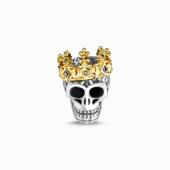 Outlet Bead Totenkopf Krone Damen Beads|18K Vergoldung - 925 Silber