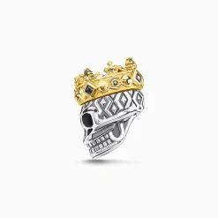 Outlet Bead Totenkopf Krone Damen Beads|18K Vergoldung - 925 Silber