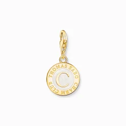 Best Charm mit weißem Coin vergoldet Damen 18K Vergoldung - 925 Silber