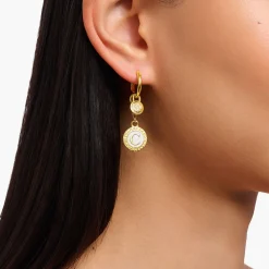 Best Charm mit weißem Coin vergoldet Damen 18K Vergoldung - 925 Silber