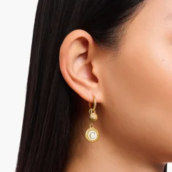 Best Charm mit weißem Coin vergoldet Damen 18K Vergoldung - 925 Silber