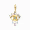 Fashion Charm-Anhänger blaues Auge vergoldet Damen Charms|Charms