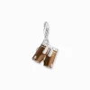 Discount Charm-Anhänger braune Lederhose Silber Damen Charms|Charms