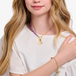 Best Charm-Anhänger Buchstabe A mit weißen Steinen vergoldet Damen Charms|Charms
