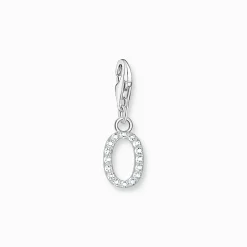 Cheap Charm-Anhänger Buchstabe O mit weißen Steinen Silber Damen Charms|Charms
